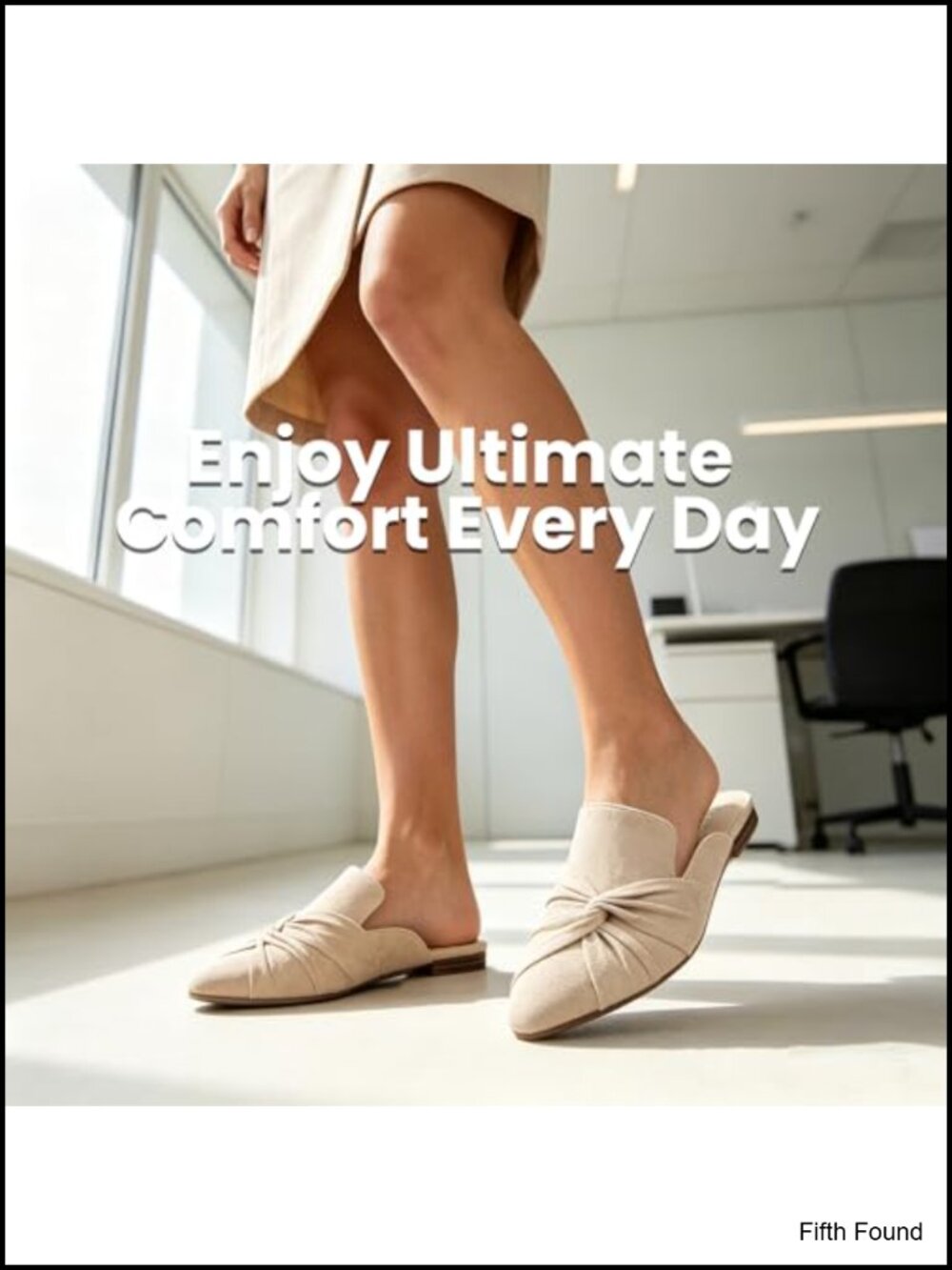 Pointed Toe Mules with Bow, Memory Foam Insole, Slip-On Flats for Office - Picture 2 of 6